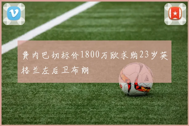 费内巴切标价1800万欧求购23岁英格兰左后卫布朗